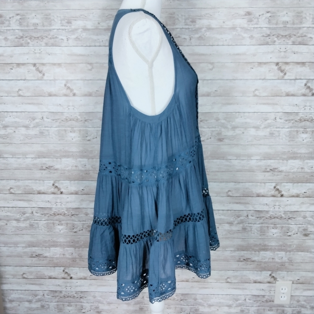 Free People Adelaide Tunic S Sleeveless Indigo 849 - Picture 3 of 7